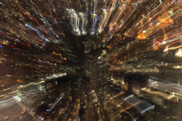 abstraction of the city lights of New York