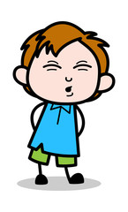 Body Pain - School Boy Cartoon Character Vector Illustration