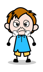 Anger - School Boy Cartoon Character Vector Illustration