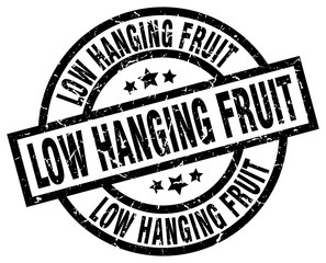 low hanging fruit round grunge black stamp