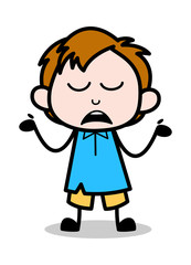 Ignorant - School Boy Cartoon Character Vector Illustration