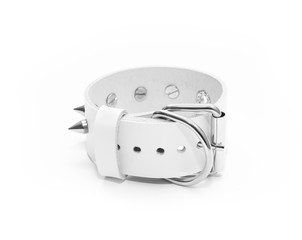 Rock style leather bracelets isolated on white background