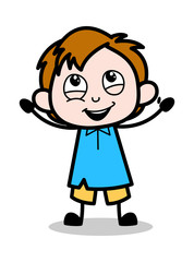 Joyful - School Boy Cartoon Character Vector Illustration