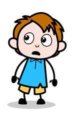 Shocked Expression - School Boy Cartoon Character Vector Illustration
