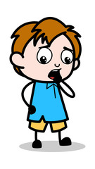 Confuse - School Boy Cartoon Character Vector Illustration