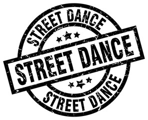street dance round grunge black stamp