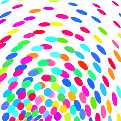 Colored circles on white backdrop