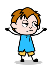 insulted - School Boy Cartoon Character Vector Illustration