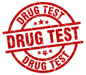 drug test round red grunge stamp