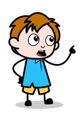 Reminding - School Boy Cartoon Character Vector Illustration