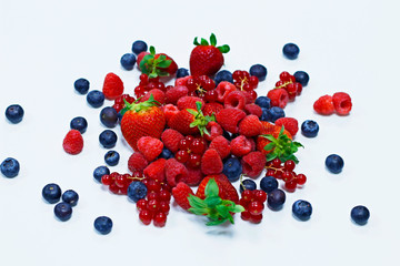 fresh berries on a white background