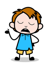 Rude Behave - School Boy Cartoon Character Vector Illustration
