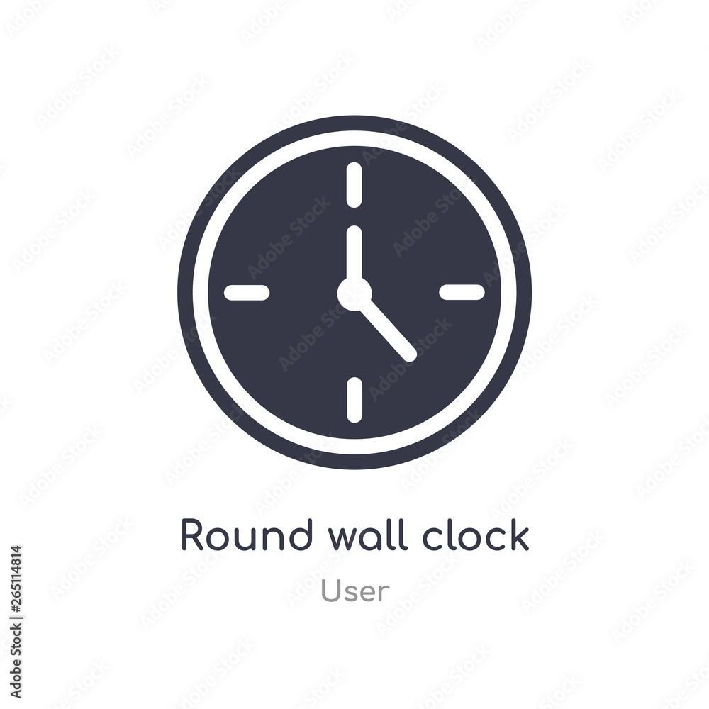 Poster round wall clock icon. isolated round wall clock icon vector illustration from user collection. edit