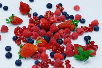 fresh berries on a white background