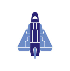 Rocket icon on background for graphic and web design. Simple vector sign. Internet concept symbol for website button or mobile app.