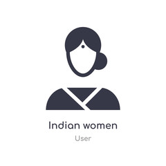 indian women icon. isolated indian women icon vector illustration from user collection. editable sing symbol can be use for web site and mobile app