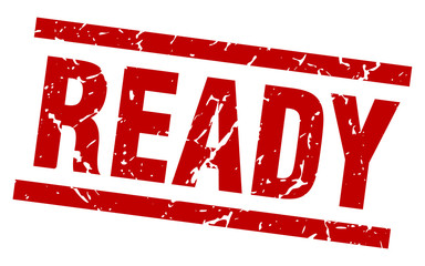 square grunge red ready stamp