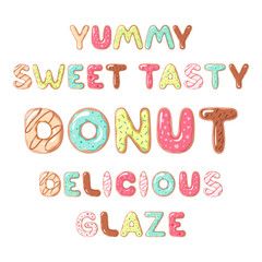 Donut font on white background
