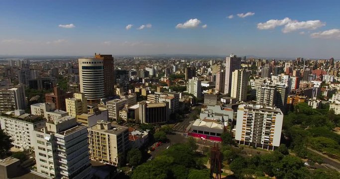 Modern architecture in Brazil. Porto Alegre's aerial view. 