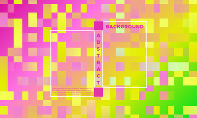 Geometric Background with Halftone Rectangles. Trendy Colorful Gradient. Bright Abstract Template for Cover, Presentation. Minimal Design. EPS10 Vector. Trendy Geometric Background in Modern Style.