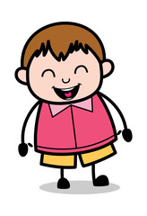 Funny Joke - Teenager Cartoon Fat Boy Vector Illustration