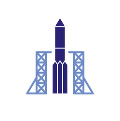 Rocket icon on background for graphic and web design. Simple vector sign. Internet concept symbol for website button or mobile app.