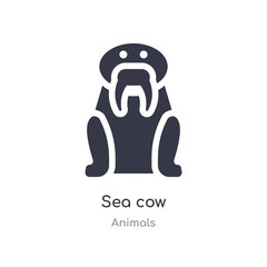 Fototapeta premium sea cow icon. isolated sea cow icon vector illustration from animals collection. editable sing symbol can be use for web site and mobile app