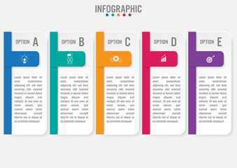Business infographic labels template with 5 options.Creative concept for infographic..