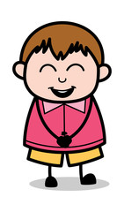 Laughter Therapy- Teenager Cartoon Fat Boy Vector Illustration