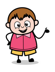 A Host - Teenager Cartoon Fat Boy Vector Illustration