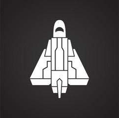 Fototapeta premium Rocket icon on background for graphic and web design. Simple vector sign. Internet concept symbol for website button or mobile app.