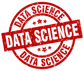 data science round red grunge stamp