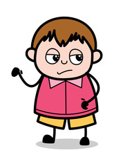 Obraz premium Talking Expression - Teenager Cartoon Fat Boy Vector Illustration