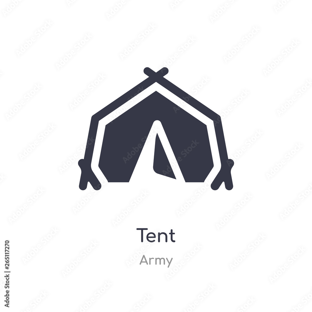 Poster tent icon. isolated tent icon vector illustration from army collection. editable sing symbol can be 