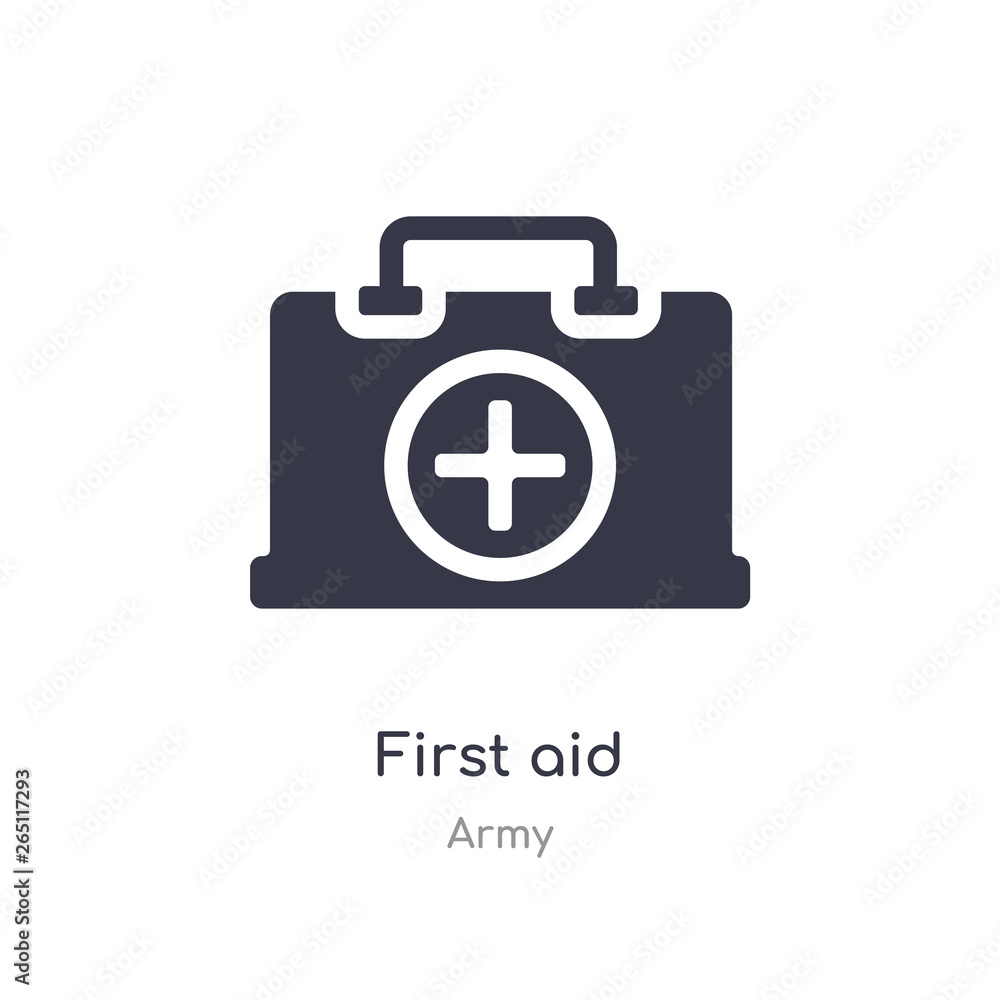 Poster first aid icon. isolated first aid icon vector illustration from army collection. editable sing symb