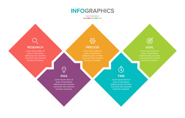 Vector infographic label template with icons. 5 options or steps. Infographics for business concept. Can be used for info graphics, flow charts, presentations, web sites, banners, printed materials.