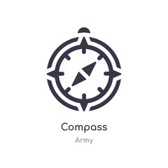 compass icon. isolated compass icon vector illustration from army collection. editable sing symbol can be use for web site and mobile app