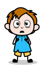 Horrified - School Boy Cartoon Character Vector Illustration