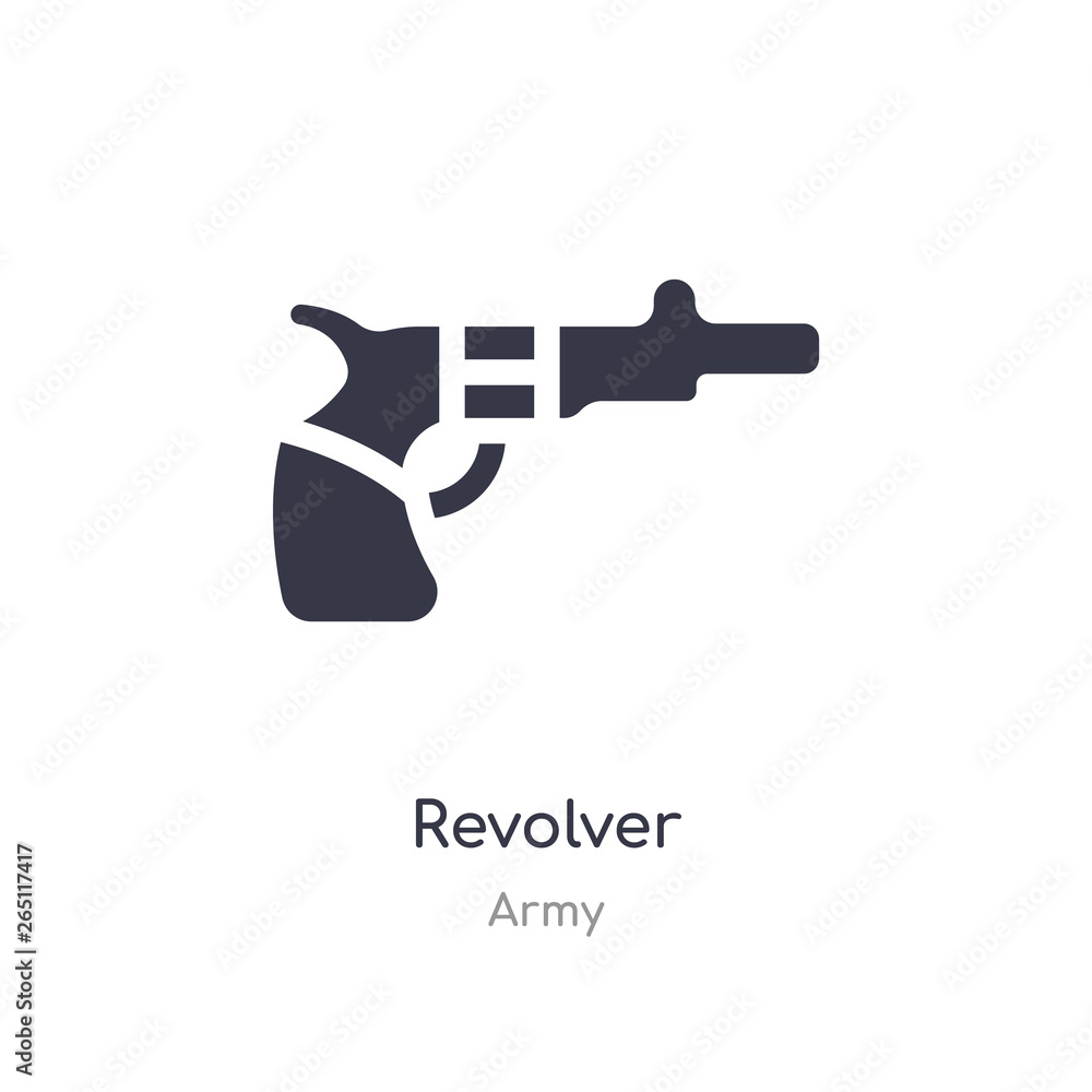 Poster revolver icon. isolated revolver icon vector illustration from army collection. editable sing symbol