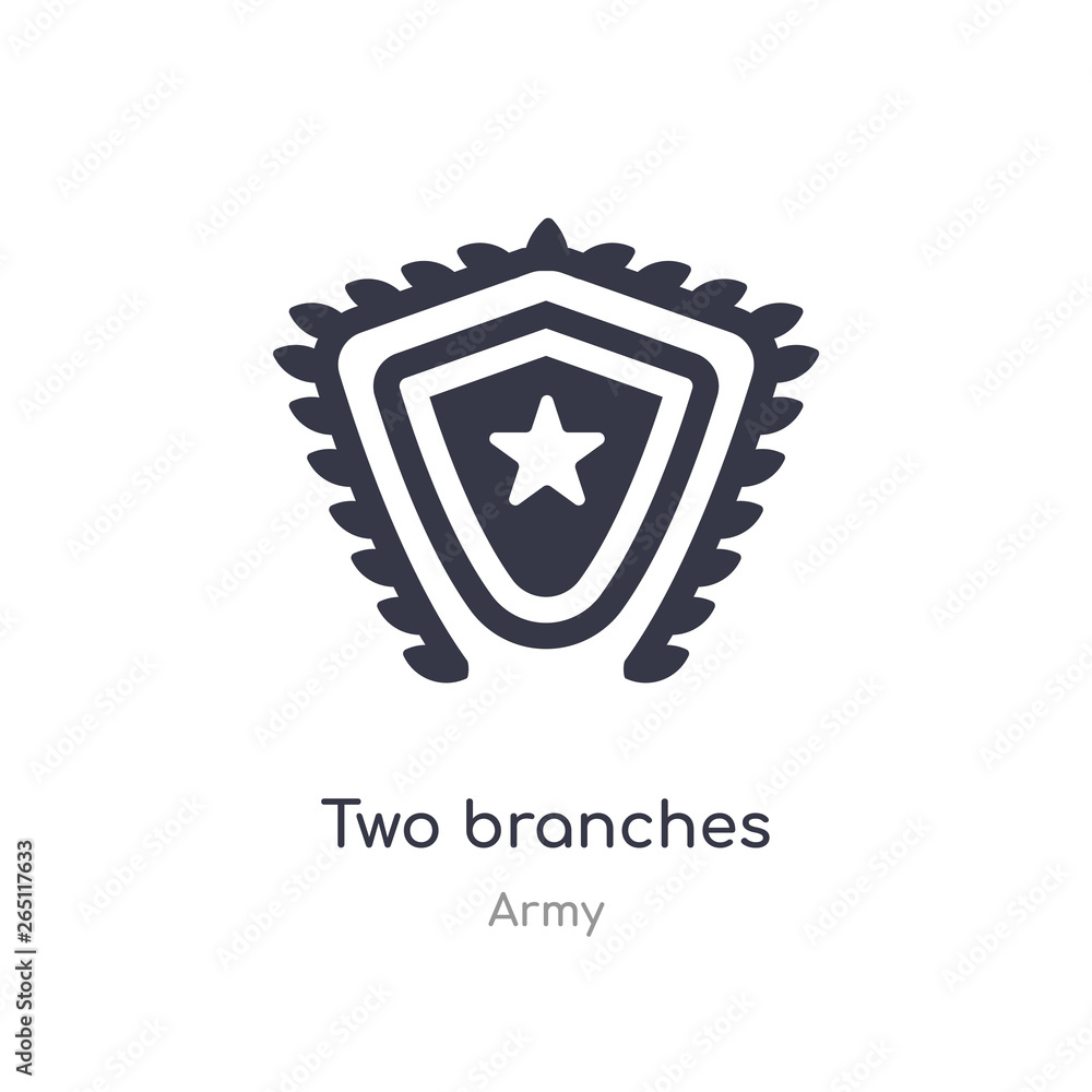Poster two branches icon. isolated two branches icon vector illustration from army collection. editable sin