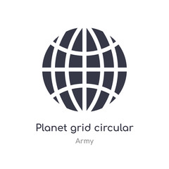 planet grid circular icon. isolated planet grid circular icon vector illustration from army collection. editable sing symbol can be use for web site and mobile app