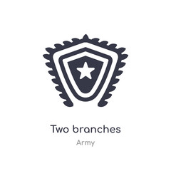 Obraz premium two branches icon. isolated two branches icon vector illustration from army collection. editable sing symbol can be use for web site and mobile app