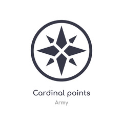 Obraz premium cardinal points on winds star icon. isolated cardinal points on winds star icon vector illustration from army collection. editable sing symbol can be use for web site and mobile app