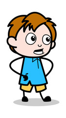 Talking - School Boy Cartoon Character Vector Illustration