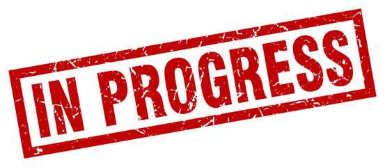 square grunge red in progress stamp