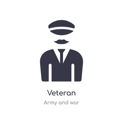 veteran icon. isolated veteran icon vector illustration from army and war collection. editable sing symbol can be use for web site and mobile app