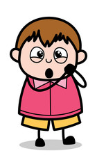 Feeling Loved - Teenager Cartoon Fat Boy Vector Illustration