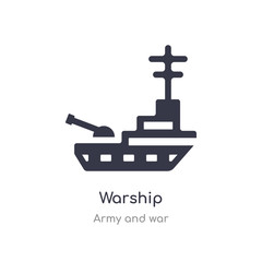 Obraz premium warship icon. isolated warship icon vector illustration from army and war collection. editable sing symbol can be use for web site and mobile app