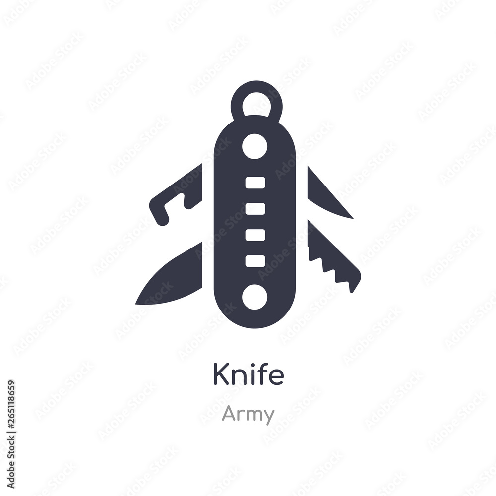 Poster knife icon. isolated knife icon vector illustration from army collection. editable sing symbol can b