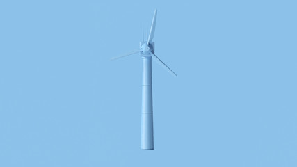 Pale Blue Wind Turbine 3d illustration 